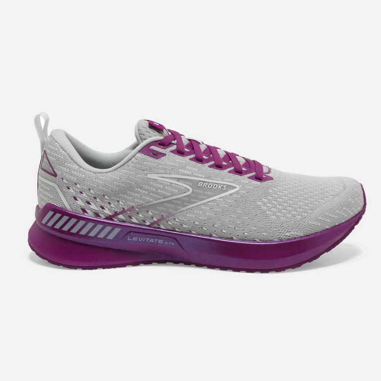 Brooks Levitate Gts 5 Womens Springy Road Running Shoes Ireland Grey/Lavender Purple/Baton Rouge (XW